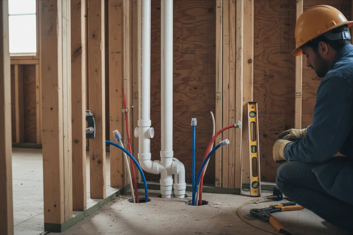 Drain and supply rough-in during Leak Detection in Fairfield